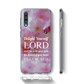 Biblijos eilutėje Jėzus Krikščionių Samsung Galaxy A90 A80 A70S A70 A60 A50S A50 A30S A30 A20E A20S A20 M30 Telefono dėklas