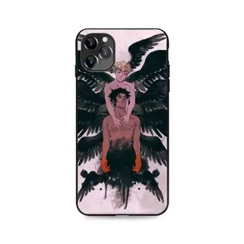 FHNBLJ velnias Angelas sparnų Telefono dėklas Skirtas iPhone SE2 11 Pro XS MAX XS XR 8 7 6 Plius 5 5S SE Atveju