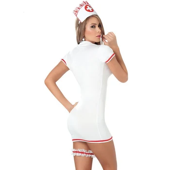 Plius dydžio seksualus teddy slaugytoja kostiumas vienodos baltos su kojų diržų SM Cosplay seksualus erotiniai kostiumai dress suaugusių seksualus apatinis trikotažas