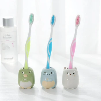 1PCS multi-funkcija keramikos dantų šepetėlį candy spalva turėtojas plauti dantų krapštuką kamšalu medvilnės tamponu vonios kambarys elektros dantų šepetėlį saugojimas