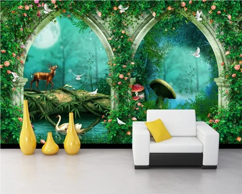 Beibehang Užsakymą tapetai gražus fantazijos arkos pasakos miško TV, sofa fono sienos gyvenimo kambario, miegamasis 3d tapetai