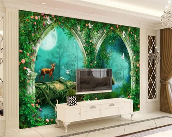 Beibehang Užsakymą tapetai gražus fantazijos arkos pasakos miško TV, sofa fono sienos gyvenimo kambario, miegamasis 3d tapetai