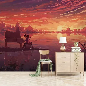 Milofi užsakymą tapetai, freskos 3d romantiška abstraktus peizažas TV, sofa kambarį fono sienos