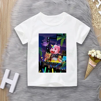 Vaikų vienaragis t-shirt girls spausdinti juokinga apvalios kaklo medvilnės marškinėliai baby girl animacinių filmų vasaros trumparankoviai drabužiai berniukams