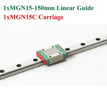 Naujas MGN15 15mm Linijiniai Skaidrių Geležinkelių Vadovas MGN15 Ilgis 150mm Geležinkeliais MGN15C Blokuoti Cnc Dalys