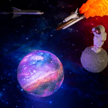 Dropship Naują Atvykimo 3D Spausdinimo Star Mėnulio Lempos Spalvinga Keisti Touch Namų Dekoro Kūrybos Dovana Usb Led Nakties Šviesos Galaxy Lempos