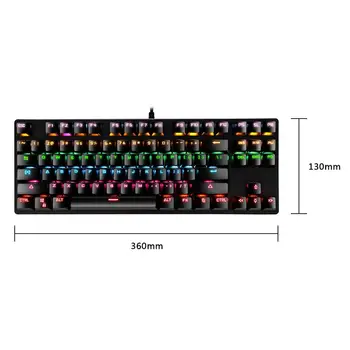 Laidinio Žaidimų Klaviatūra, Mechaninė RGB Apšvietimu Klaviatūras, USB 87 Keycaps Klaviatūra, Žaidimų PC Gamer 