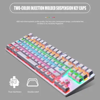 Laidinio Žaidimų Klaviatūra, Mechaninė RGB Apšvietimu Klaviatūras, USB 87 Keycaps Klaviatūra, Žaidimų PC Gamer 