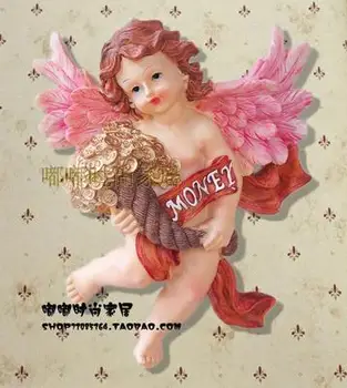 Europos stiliaus sienos kabo elegantiškas namų reikmenys angelas sparnų palaiminti sienų papuošimai pavasario Angelai, angelas amatų statula namuose
