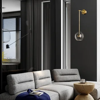 Nordice akmens kambarį apdaila light gooseneck led medienos miegamojo, valgomojo, koridoriaus beždžionė lempa namų deco sienos lempos