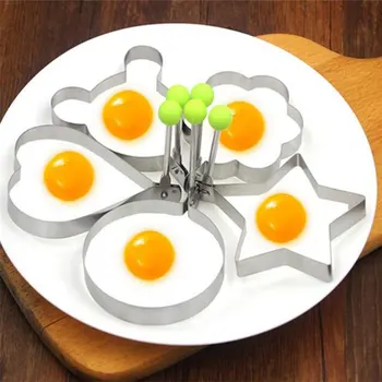 5vnt Kiaušinių Įrankiai Keptas Kiaušinis Shaper Blynas Pelėsių Virtuvės Dalykėlių Kepti Kiaušinienė Pelėsių Kepti Kiaušinių Virimo Įrankiai, Virtuvės Reikmenys