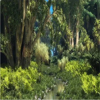 3D Foto Tapetai Pobūdžio Viduramžių Rankomis Dažyti Tropinių Miškų Augalų Kraštovaizdžio Freskos Sienos Popieriaus Gyvenimo Kambario Sienos 3D