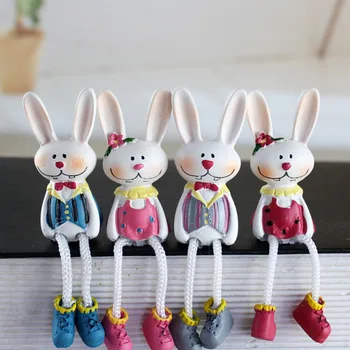 4Pcs Namų ūkio Bunny Lėlės, Dekoracijos Dervos Lėlė Puošmena Velykų Šalis