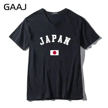 Japonijos Vėliava Vyrų ir Moterų Unisex T Vyrų Marškinėliai V Kaklu Mados Spausdinti Laiškas Rytų Azija Tees T-shirt Drabužius trumpomis Rankovėmis Prekės