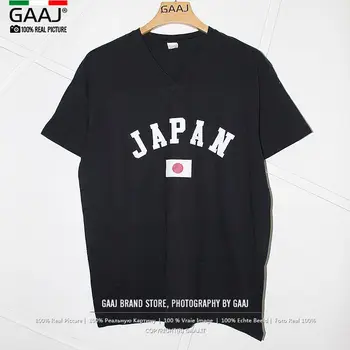 Japonijos Vėliava Vyrų ir Moterų Unisex T Vyrų Marškinėliai V Kaklu Mados Spausdinti Laiškas Rytų Azija Tees T-shirt Drabužius trumpomis Rankovėmis Prekės