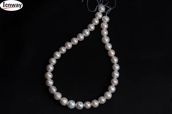 Gamtos netoli apvalių gėlavandenių Perlų balta 12-kaip 14mm Papuošalai Priėmimo 15inches 