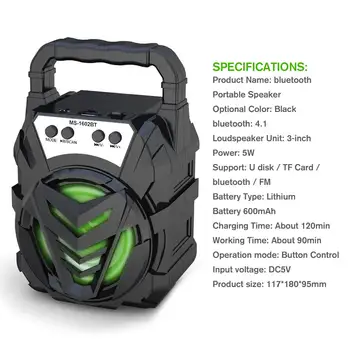 Portable bluetooth Speaker Lauko Garsiakalbio Belaidės Mini Garsiakalbis 3D 5W Stereo Muzikos Supa Paramos FM TF Kortelę Bass Box