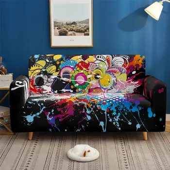 Asmenybės Grafiti Stiliaus neslidus Ruožas Sofa Cover Pagalvėlių Keturis Sezonus universalūs Populiarus Įvairių spalvų Magija Dangtis