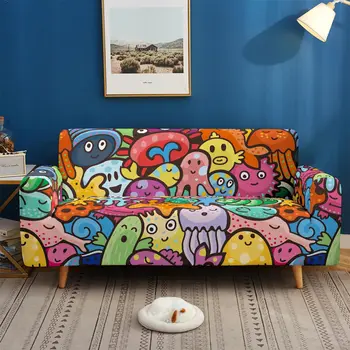 Asmenybės Grafiti Stiliaus neslidus Ruožas Sofa Cover Pagalvėlių Keturis Sezonus universalūs Populiarus Įvairių spalvų Magija Dangtis