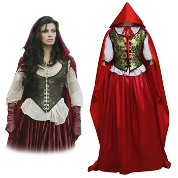 Once Upon a Time Ruby Mažai Raudona Jojimo Hood Apsiaustu Kostiumas Suknelė Suaugusiųjų Moterų Halloween Carnival 