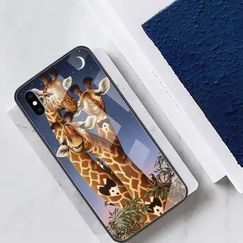 Meilė Žirafa, Telefono dėklas Skirtas Iphone 11 12 Pro Max XR 8 PLIUS Padengti Atveju Stiklas 