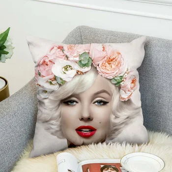 Marilyn Monroe Pagalvės užvalkalą Poliesteris Dekoratyviniai pagalvių Užvalkalai Mesti Pagalvę Padengti stilius-5