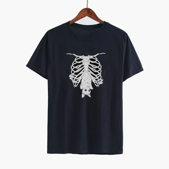 Gpgb kaukolė Gotikos T-Shirt juokinga, Medvilnės grafinis gatvės stiliaus Mados grunge tumblr unisex moterų atsitiktinis marškinėlius