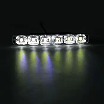 2vnt 6 šviesos Diodai Automobilio Žibintus Automobilių-stiliaus DRL Lemputės Auto Rūko Žibintas atsparus Vandeniui, skirta Dieniniai Šviesos Stiprintuvas šviesos