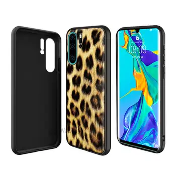 Leopardas Spausdinti Minkštas Atveju, Huawei 30 P40 Pro P20 Lite P Smart Z Y6 Y9 2019 Y6p Y8p Juoda Mobiliojo Telefono Dangtelį Coque