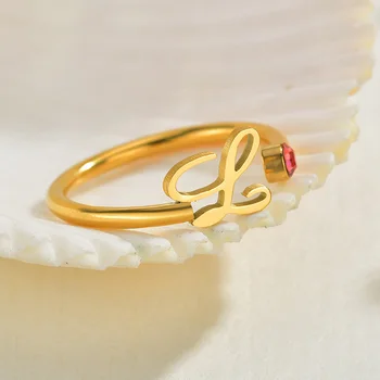 Individualizuotas Pradinio Pavadinimas Žiedai Moterų Vyrams Iš Nerūdijančio Plieno Crystal Reguliuojamas Vestuviniai Žiedai Unikalus Sužadėtuvių Dovanos