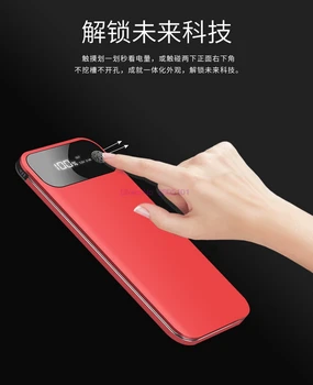 20pcs Kroviklį Power Bank-Ultra plonas Dual Usb LCD Skaitmeninis Ekranas 10000mAh Greitai Imti su Krovimo Laidas Iphone Samsung