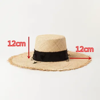 202002-HH7411 Rankų darbo Lobis žolės lady paplūdimio kepurė moterims laisvalaikio panama DŽIAZO skrybėlę