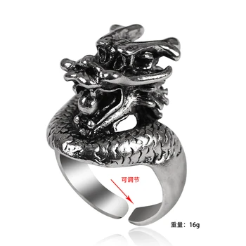 Nauja Asmenybė, Valdinga Drakono Žiedas Vyrų Reguliuojamas Atidarymo savigynos Lydinio Žiedas vyriški Papuošalai Dovana 2020 m.
