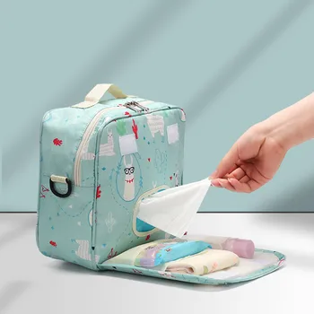Kūdikių vystyklų krepšys, stilingas daugkartinio naudojimo vienkartiniai spausdinti motinystės maišelį, šlapias-sausas vystyklų krepšys, dvigubas ASA vystyklų krepšys, 23*22*10cm