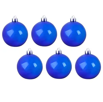 Naujųjų Metų kamuolys, plastiko, blizga, 6 cm, 6 Vnt. Mėlyna Snowmen ЕК0371
