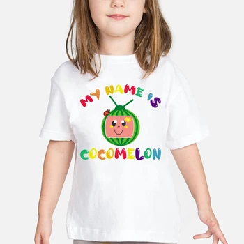 2020 naują atvykimo juokinga vaikams drabužių Arbūzas robotas ir biedronka spausdinti marškinėliai mergaitėms harajuku marškinėliai camisetas marškinėliai topai