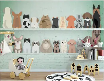Pasirinktinius nuotraukų 3d tapetai, Cartoon mielas šunelis vaikų kambario foną namų dekoro 3d sienų freskomis tapetai, sienų ir 3 d