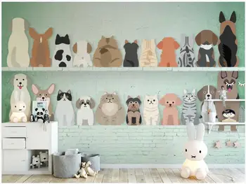 Pasirinktinius nuotraukų 3d tapetai, Cartoon mielas šunelis vaikų kambario foną namų dekoro 3d sienų freskomis tapetai, sienų ir 3 d