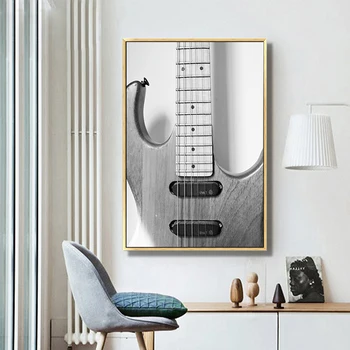 Muzika, Gitara, nustatyti Nuotraukų Sienos Meno Spausdinimo ant Drobės spausdinti Plakato Šiuolaikinės Tapybos Gyvenimo Kambario, Miegamasis Namų Dekoro be Rėmelio