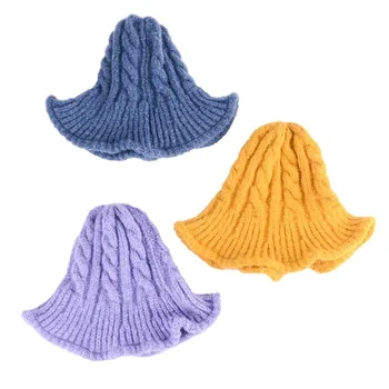 2020 naujas mados megzti žvejys skrybėlę moterų rudenį, žiemą šiltas vilnos siūlai bžūp baseino skrybėlės laukinių banga kibiro kepurę SL-06