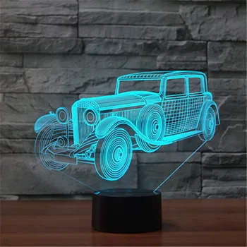 [Septynių Neon]nemokamas Pristatymas automobilius formos Akrilo 7Colors Stalo Lempos 3D Lempos Naujovė dovana Led Nakties Šviesos Millennium Falcon Šviesos