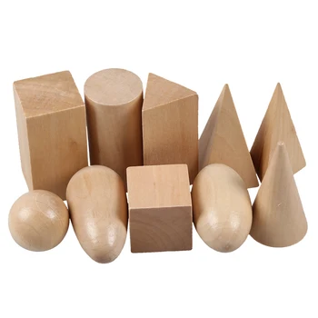5 pak Mediniai Montessori Paslaptis Maišelį Geometrijos Blokai Nustatyti Švietimo Pažinimo Žaislai