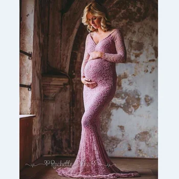 Motinystės Fotografija Rekvizitai Nėštumo Drabužiai Maxi Motinystės Fotografija Nėrinių Suknelė Išgalvotas Seksualus nėščia Suknelė fotosesiją