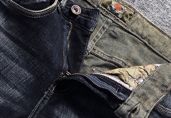 2021 Naujas Vintage Stiliaus Vyrų Džinsai Slim Fit Retro Plauti Ripped Jeans Džinsai Atsitiktinis Kelnės Prekės Dizainerio Mados Klasikinio Džinsai