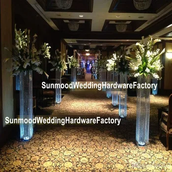 Aukščio akrilo vestuvių centerpieces/ skaidrus akrilo eilėje gėlių stovas apdaila