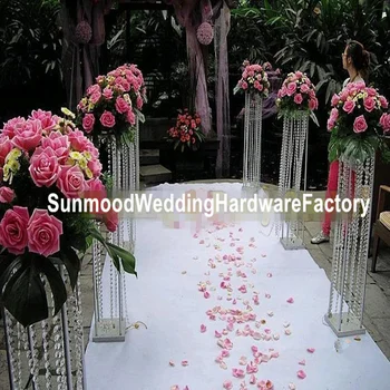 Aukščio akrilo vestuvių centerpieces/ skaidrus akrilo eilėje gėlių stovas apdaila