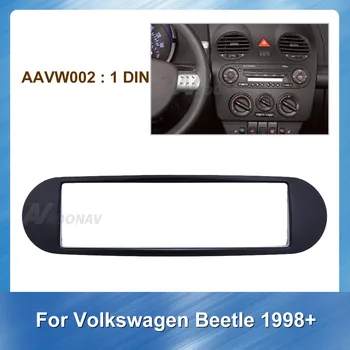 1 Din Rėmelis Skydelis, Radijas, Automobilių Radijo fascia Volkswagen Beetle 1998+ Automobilis refitting DVD rėmo Radijo Skydo Montavimo komplektas
