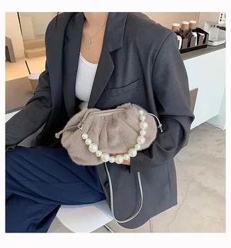 2020 m. Žiemos Krepšys Mados Naujų Aukštos kokybės Minkštas Pliušinis Moterų Dizaineris Rankinės Travel Tote Pečių maišą