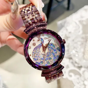 Naujas Nerūdijančio Plieno Diržas moterims Žiūrėti Prabangos Prekės Povas ponios Laikrodžiai Kvarciniai rankiniai laikrodžiai relogio Aukščiausios Kokybės Originalus Žiūrėti
