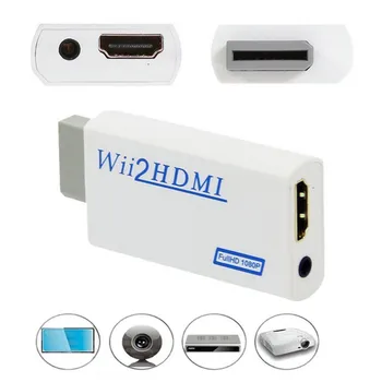 1pcs Wii Į HDMI Adapteris Keitiklis Paramos 720P1080P 3.5 mm Audio HDTV Wii2HDMI